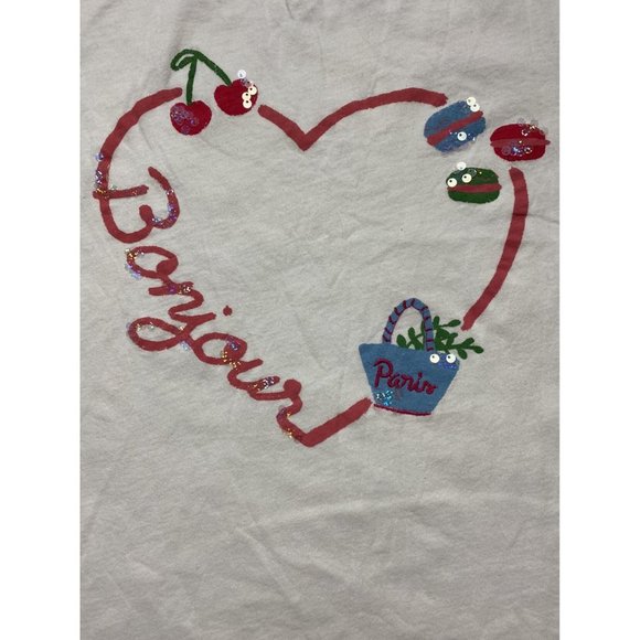 Zara Girl’ Flutter Sleeve T-Shirt With Cherry Graphic Girl’s Size 14  [K36] - Picture 3 of 4